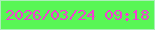 文字の大きさ：4、枠の色：abeeb8、背景の色：58f655、文字の色：f23ed3 無料ブログパーツのブログ時計