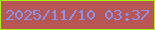 文字の大きさ：1、枠の色：abf215、背景の色：b85656、文字の色：8594f2 無料ブログパーツのブログ時計