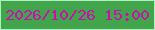 文字の大きさ：1、枠の色：abf3c3、背景の色：43a54b、文字の色：c80fb0 無料ブログパーツのブログ時計