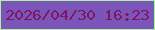 文字の大きさ：4、枠の色：abf498、背景の色：7c55ba、文字の色：7c1764 無料ブログパーツのブログ時計