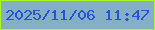 文字の大きさ：5、枠の色：abf621、背景の色：84afc7、文字の色：2654d8 無料ブログパーツのブログ時計