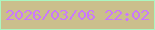 文字の大きさ：1、枠の色：abf7c1、背景の色：cbbf8c、文字の色：ca78fc 無料ブログパーツのブログ時計