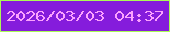 文字の大きさ：2、枠の色：abfa56、背景の色：851cdc、文字の色：fca1fe 無料ブログパーツのブログ時計