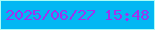 文字の大きさ：2、枠の色：abfcf7、背景の色：03b7f3、文字の色：a031ed 無料ブログパーツのブログ時計