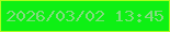 文字の大きさ：2、枠の色：abfd20、背景の色：0ef014、文字の色：82dc7e 無料ブログパーツのブログ時計
