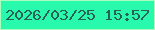 文字の大きさ：1、枠の色：abfdbd、背景の色：28f9ad、文字の色：286156 無料ブログパーツのブログ時計