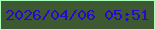 文字の大きさ：1、枠の色：abfdbd、背景の色：3e5832、文字の色：260aca 無料ブログパーツのブログ時計