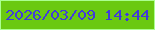 文字の大きさ：2、枠の色：abff91、背景の色：6ac911、文字の色：413bda 無料ブログパーツのブログ時計