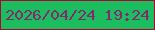 文字の大きさ：5、枠の色：ac0437、背景の色：1cbd5f、文字の色：7e2b6f 無料ブログパーツのブログ時計