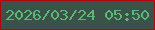 文字の大きさ：1、枠の色：ac0709、背景の色：3b5249、文字の色：5bb977 無料ブログパーツのブログ時計