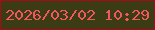 文字の大きさ：3、枠の色：ac081b、背景の色：3b3b14、文字の色：f15761 無料ブログパーツのブログ時計