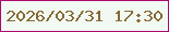 文字の大きさ：4、枠の色：ac086c、背景の色：f2f9f3、文字の色：866933 無料ブログパーツのブログ時計