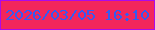 文字の大きさ：3、枠の色：ac0aeb、背景の色：f2265c、文字の色：345bf1 無料ブログパーツのブログ時計