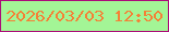 文字の大きさ：5、枠の色：ac0c79、背景の色：a3f596、文字の色：f58036 無料ブログパーツのブログ時計