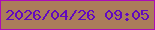 文字の大きさ：1、枠の色：ac0cb8、背景の色：ab7c5b、文字の色：6209bf 無料ブログパーツのブログ時計