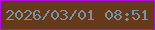 文字の大きさ：4、枠の色：ac0dd9、背景の色：67391b、文字の色：78959f 無料ブログパーツのブログ時計