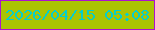 文字の大きさ：2、枠の色：ac12cf、背景の色：aac403、文字の色：05cecc 無料ブログパーツのブログ時計