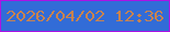文字の大きさ：5、枠の色：ac13e5、背景の色：326cd7、文字の色：c8834f 無料ブログパーツのブログ時計