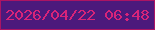 文字の大きさ：5、枠の色：ac1463、背景の色：4c197c、文字の色：d82479 無料ブログパーツのブログ時計