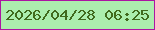 文字の大きさ：4、枠の色：ac16a2、背景の色：aceeae、文字の色：416a1d 無料ブログパーツのブログ時計
