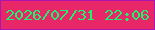 文字の大きさ：5、枠の色：ac16b0、背景の色：e82769、文字の色：1bf46d 無料ブログパーツのブログ時計