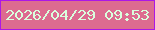 文字の大きさ：5、枠の色：ac17e6、背景の色：dd6b90、文字の色：d9ffdd 無料ブログパーツのブログ時計