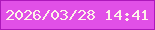 文字の大きさ：1、枠の色：ac18ba、背景の色：e150e7、文字の色：fdf2e8 無料ブログパーツのブログ時計