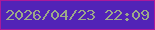 文字の大きさ：3、枠の色：ac199a、背景の色：5223b7、文字の色：9ca889 無料ブログパーツのブログ時計
