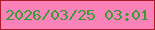 文字の大きさ：3、枠の色：ac1b2b、背景の色：f983b9、文字の色：379c31 無料ブログパーツのブログ時計