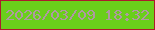 文字の大きさ：5、枠の色：ac1b2c、背景の色：6acf1b、文字の色：af99a2 無料ブログパーツのブログ時計