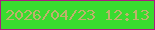 文字の大きさ：4、枠の色：ac1b80、背景の色：39db2f、文字の色：beb16c 無料ブログパーツのブログ時計