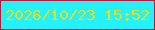 文字の大きさ：5、枠の色：ac1f3c、背景の色：24f1f9、文字の色：dee023 無料ブログパーツのブログ時計