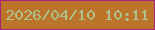 文字の大きさ：1、枠の色：ac207d、背景の色：bc742b、文字の色：adc18c 無料ブログパーツのブログ時計
