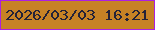 文字の大きさ：1、枠の色：ac20e0、背景の色：c78225、文字の色：242238 無料ブログパーツのブログ時計