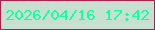 文字の大きさ：2、枠の色：ac214c、背景の色：c7e0d0、文字の色：18fea4 無料ブログパーツのブログ時計