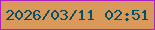 文字の大きさ：5、枠の色：ac21c1、背景の色：d8995a、文字の色：04506a 無料ブログパーツのブログ時計