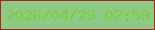 文字の大きさ：5、枠の色：ac2420、背景の色：8ec985、文字の色：76d13b 無料ブログパーツのブログ時計