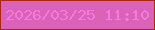 文字の大きさ：4、枠の色：ac2612、背景の色：da63b8、文字の色：f778de 無料ブログパーツのブログ時計