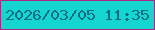 文字の大きさ：5、枠の色：ac2683、背景の色：15d5d0、文字の色：0c6c83 無料ブログパーツのブログ時計