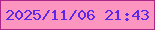 文字の大きさ：4、枠の色：ac268a、背景の色：fc95bf、文字の色：5b28eb 無料ブログパーツのブログ時計