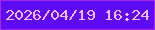 文字の大きさ：4、枠の色：ac27e7、背景の色：5c0cf3、文字の色：f9b8eb 無料ブログパーツのブログ時計