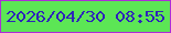 文字の大きさ：2、枠の色：ac2dd7、背景の色：5ce655、文字の色：2e24ba 無料ブログパーツのブログ時計