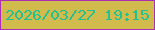 文字の大きさ：1、枠の色：ac2eb7、背景の色：d2bb4d、文字の色：23c092 無料ブログパーツのブログ時計