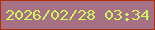 文字の大きさ：5、枠の色：ac300c、背景の色：a67085、文字の色：ccf65c 無料ブログパーツのブログ時計