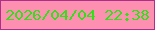 文字の大きさ：3、枠の色：ac308b、背景の色：fd8fb0、文字の色：32e01a 無料ブログパーツのブログ時計