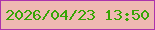 文字の大きさ：1、枠の色：ac33ac、背景の色：efb8b2、文字の色：37a504 無料ブログパーツのブログ時計