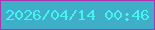 文字の大きさ：2、枠の色：ac34ae、背景の色：3fafc8、文字の色：48f0f8 無料ブログパーツのブログ時計