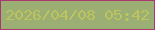 文字の大きさ：1、枠の色：ac376f、背景の色：9baf74、文字の色：bdc45e 無料ブログパーツのブログ時計