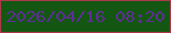 文字の大きさ：5、枠の色：ac394a、背景の色：135712、文字の色：5f2d96 無料ブログパーツのブログ時計