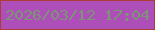 文字の大きさ：5、枠の色：ac3d34、背景の色：ad4eb9、文字の色：7c9575 無料ブログパーツのブログ時計